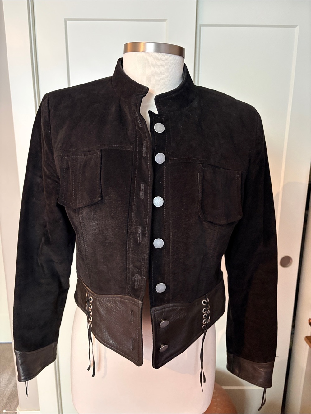 Double D Ranch Black Suede & Leather Trim Women's Jacket